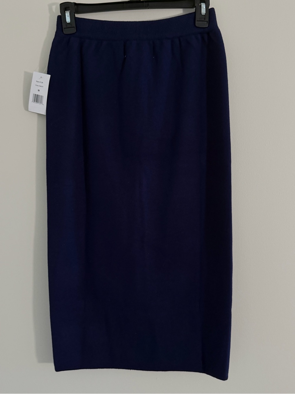 NWT Alexia Admor Navy Knit MIDI Pencil Skirt M Gold Double Zip Modern MSRP $200 - Picture 14 of 14